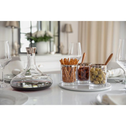 Karaffe „Edward“ – mundgeblasenes Kristallglas mit edlem Platinrand - CULINOR