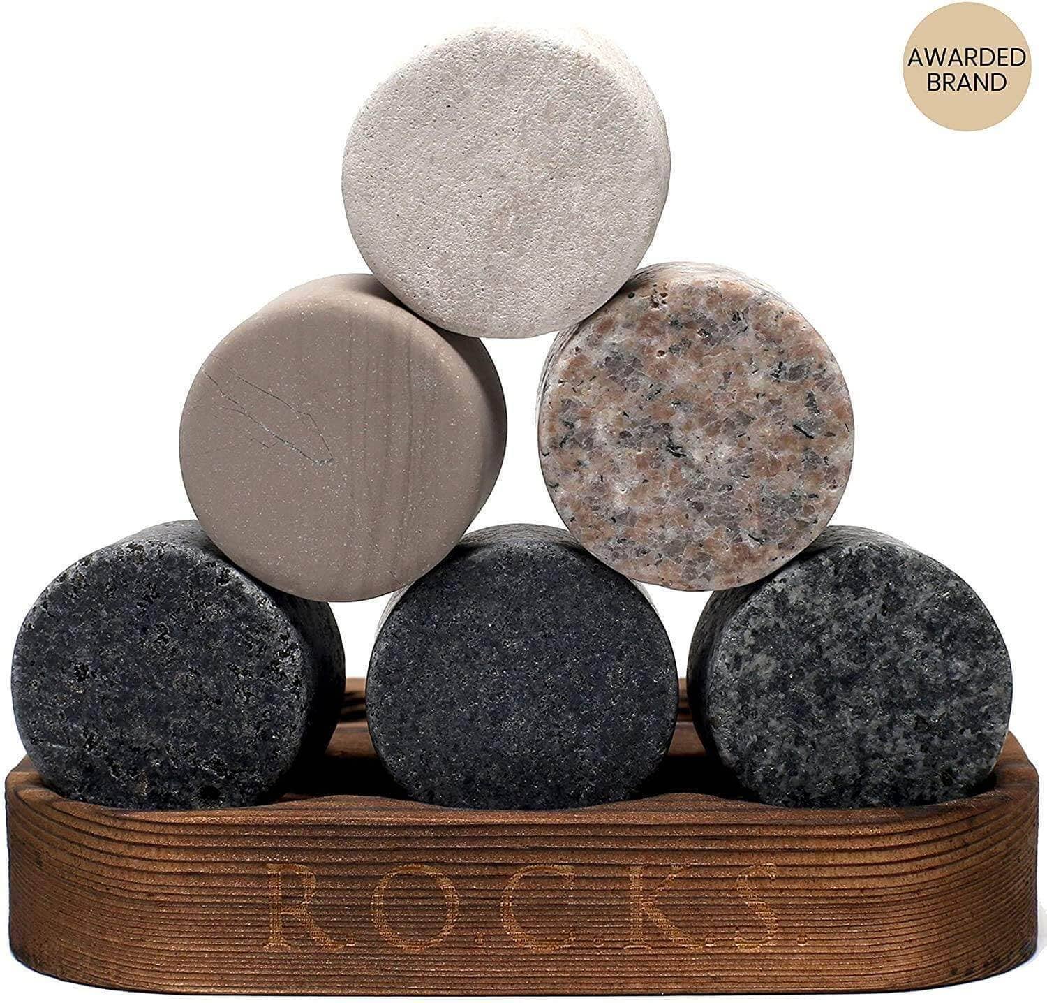 Das Connoisseur's Set -  Granit-Whisky-Steine und Signature Whiskey Glass Edition - CULINOR