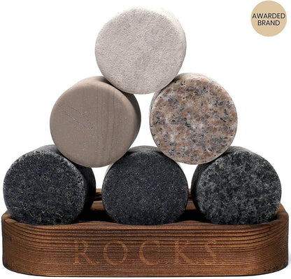 Das Connoisseur's Set -  Granit-Whisky-Steine und Signature Whiskey Glass Edition - CULINOR