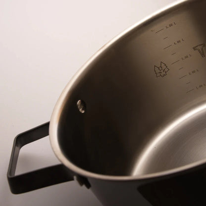 Kochtopf (5,5 Liter)  – Limited Black Steel Edition inkl. Nudelkorb - CULINOR