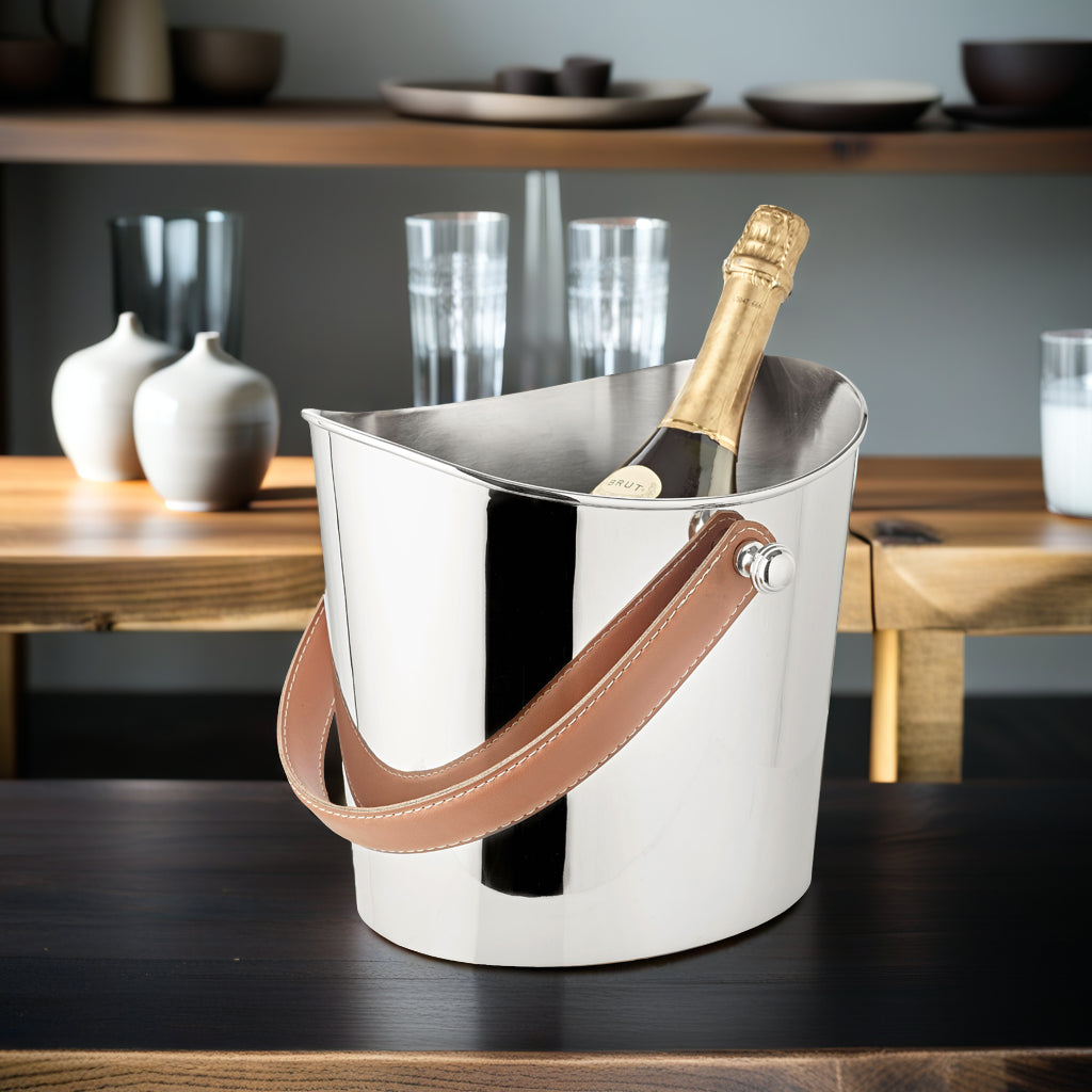 Eiseimer „Gilbert“ – stilvoll kühlen mit Leder & Hochglanzfinish - CULINOR