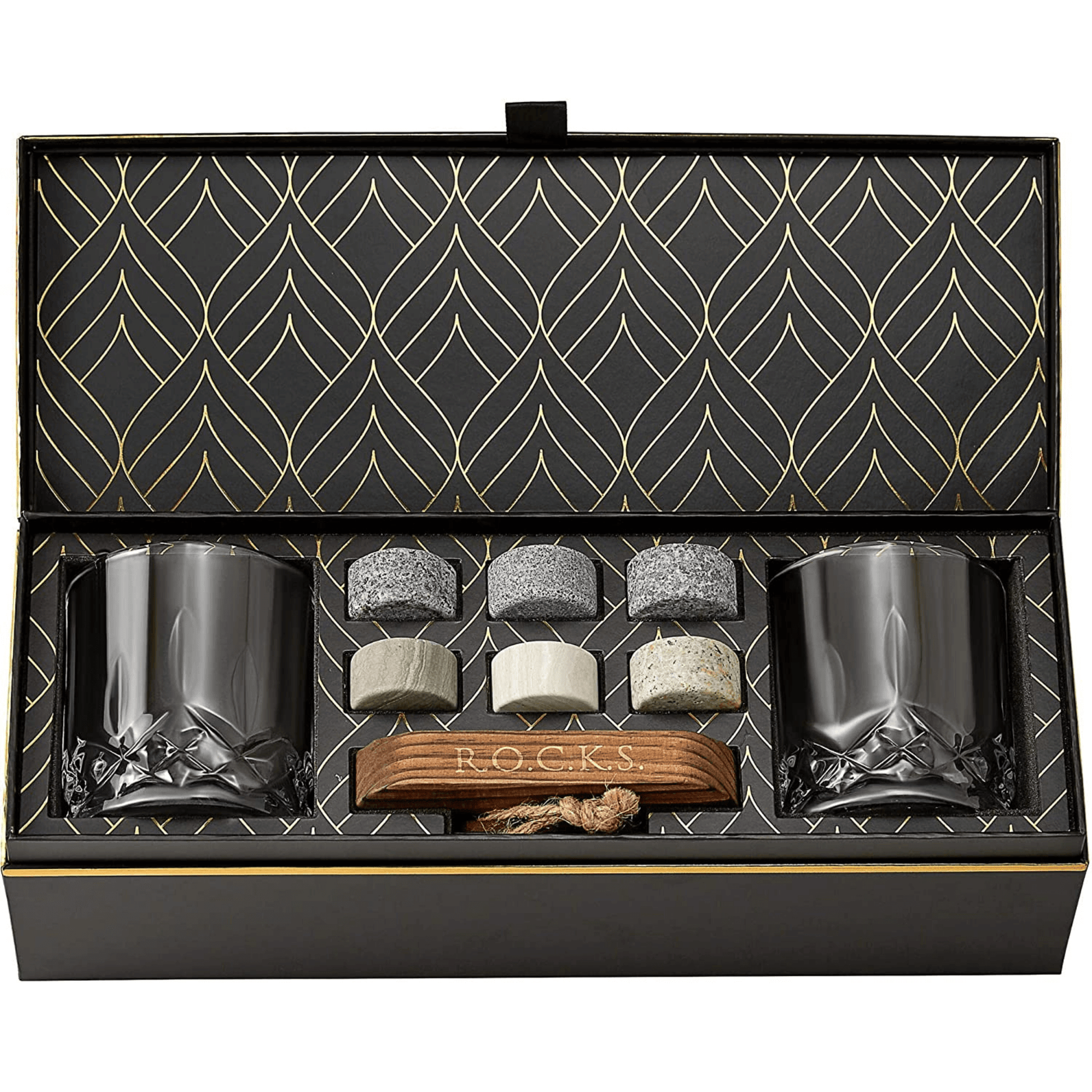 Das Connoisseur's Set -  Granit-Whisky-Steine und Signature Whiskey Glass Edition - CULINOR
