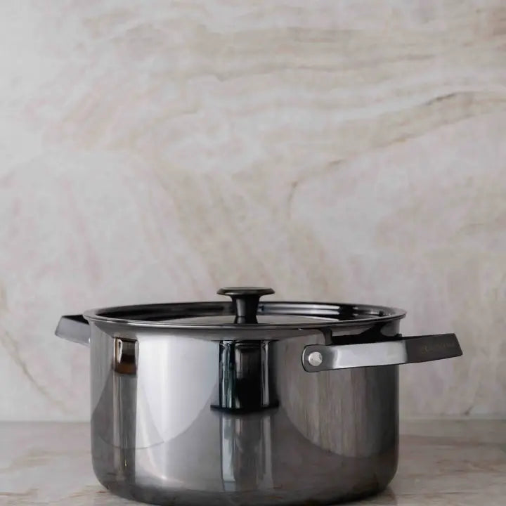 Kochtopf (5,5 Liter)  – Limited Black Steel Edition inkl. Nudelkorb - CULINOR