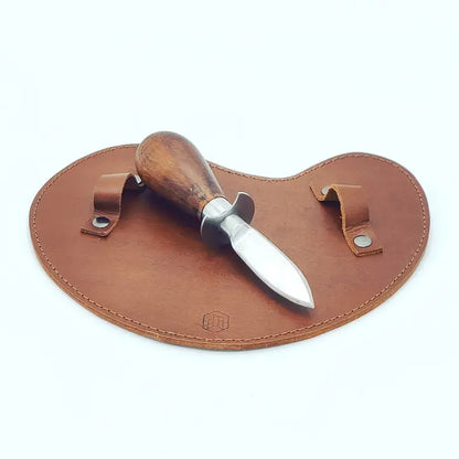 Austernmesser-Set – Mit Akazienholzgriff & Büffellederhandschuh - CULINOR